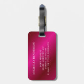 Elegant Bright Hot Roze Bagagelabel (Achterkant verticaal)