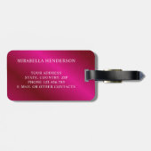 Elegant Bright Hot Roze Bagagelabel (Achterkant horizontaal)