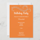 ELEGANT BRIGHT ORANJE DIAMOND BIRTHDAY PARTY KAART (Voorkant)