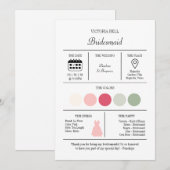 Elegant Bright Pink Bridesmaid Information Card Kaart (Voorkant / Achterkant)