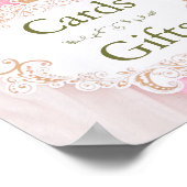 Elegant Bright Pink Floral Cards & Gifts-teken Poster (Hoek)
