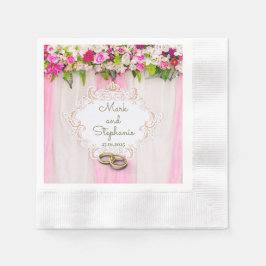 Elegant Bright Pink Floral Napkins Servet