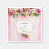 Elegant Bright Pink Floral Napkins Servet (Voorkant)