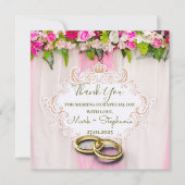Elegant Bright Pink Floral Weddenschap Hartelijk d Bedankkaart (Voorkant)
