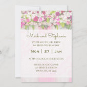 Elegant Bright Pink Floral Weddenschap Kaart (Achterkant)