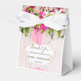 Elegant Bright Pink Floral Wedding Bedankdoosjes