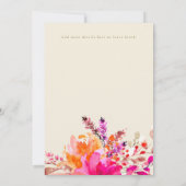 Elegant Bright Pink Floral Wedding Details Card Kaart (Achterkant)