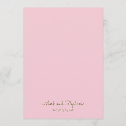 Elegant Bright Pink Floral Wedding Menu (Achterkant)
