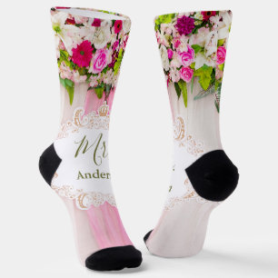 Elegant Bright Pink Floral Wedding Mrs. Sokken
