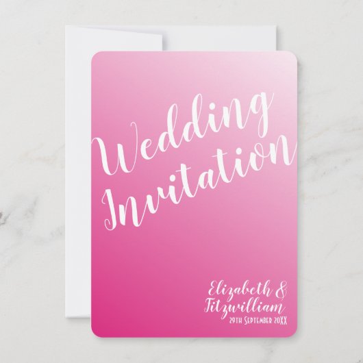 Elegant Bright Pink Wedding Uitnodiging (Achterkant)