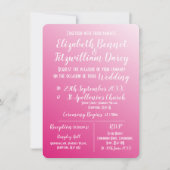 Elegant Bright Pink Wedding Uitnodiging (Voorkant)