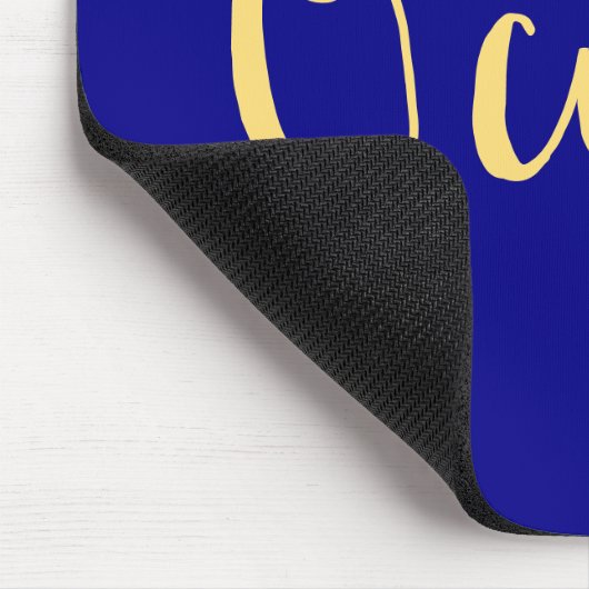 Elegant Bright Royal Blue Nautical "Ocean" Script Muismat (Hoek)