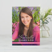 Elegant Bright Roze Aangepaste Fotogradatie Partij Kaart (Staand voorkant)