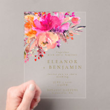 Elegant Bright Roze Waterverf Floral Wedding