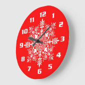 Elegant Brilliant Red Victoriaans Damask Grote Klok (Hoek)