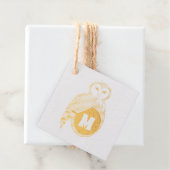 Elegant British Barn Owl Monogram Bedankjes Labels (Met doos)