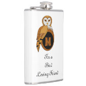 Elegant British Barn Owl Monogram Heupfles (Rechts)