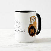 Elegant British Barn Owl Monogram Mok (Voorkant rechts)