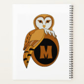 Elegant British Barn Owl Monogram Planner (Achterkant)