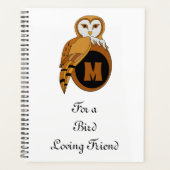 Elegant British Barn Owl Monogram Planner (Voorkant)
