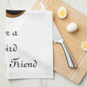 Elegant British Barn Owl Monogram Theedoek (Quarter Fold)