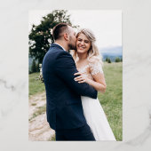 Elegant Brocade Lace Black Photo Engagement Party Folie Uitnodiging (Achterkant)