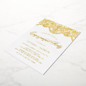 Elegant Brocade Lace Photo Engagement Party Folie Uitnodiging (Gedraaid)