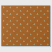 Elegant brons bruin kerstbomen cadeaupapier (Vlak)