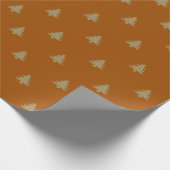 Elegant brons bruin kerstbomen cadeaupapier (Hoek)