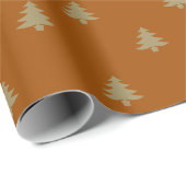 Elegant brons bruin kerstbomen cadeaupapier (Rol Hoek)