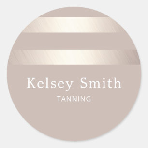 Elegant Brons en Faux Gold Folie Ronde Sticker