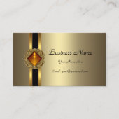 Elegant Brons Goud Zwart Amber juweel Visitekaartje (Voorkant)