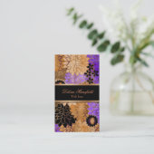 Elegant Brons & Lavendel Folie Look Visitekaartje (Staand voorkant)