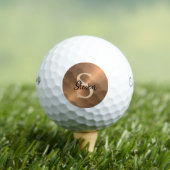 Elegant Brons Metallic Monogram Naam Mannen Golfballen (Insitu Shirt)