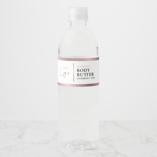 Elegant Brons Roos Gouden Logo Kosmetische Jar Lab Waterfles Etiket (Voorkant)