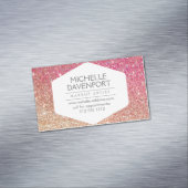 Elegant Brons/Roze Glitter Magnetisch Visitekaartj Visitekaartje Magneet (Voorbeeld)