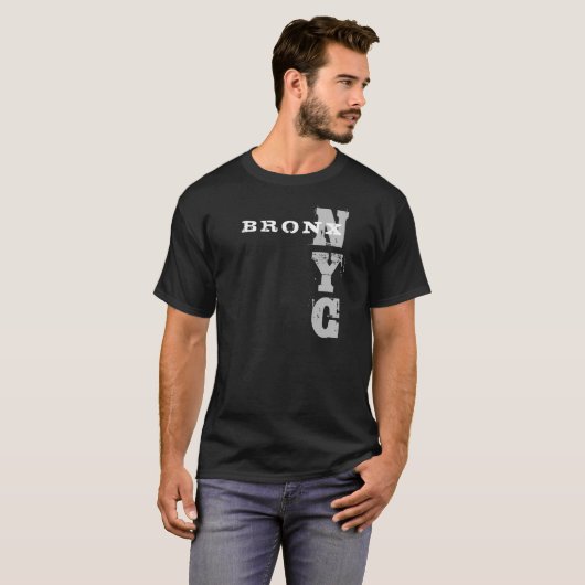Elegant Bronx Nyc-tekst, zwart, creatief ontwerp T-shirt (Voorkant volledig)