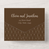 Elegant Bronz  Alle in één bruiloft Uitnodiging (Achterkant)