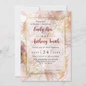 Elegant Bronze and Gold Marble Wedding Invitation Kaart (Voorkant)