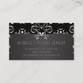 Elegant Bronze Baroque Border op Black Visitekaartje (Achterkant)