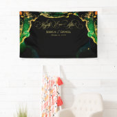 Elegant Bronze Black Green Gold Weduwachtergrond Spandoek (Insitu)