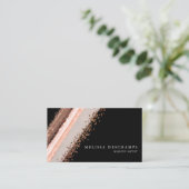 Elegant Bronze Blush Black make up Stroke Visitekaartje (Staand voorkant)