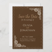 Elegant Bronze bruiloft Save the Date Kaart (Voorkant)
