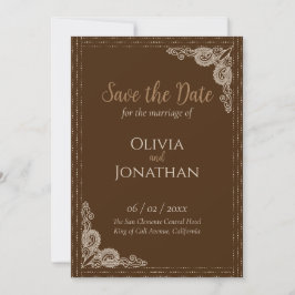 Elegant Bronze bruiloft Save the Date Kaart