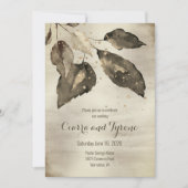 Elegant Bronze & Champagne Gold Five Leaf Wedding Kaart (Voorkant)