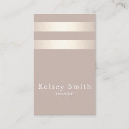 Elegant Bronze en Faux Gold Foil Stripe Visitekaartje