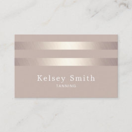 Elegant Bronze en Faux Gold Foil Stripe Visitekaartje