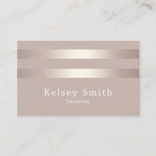 Elegant Bronze en Faux Gold Foil Stripe Visitekaartje