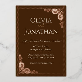 Elegant Bronze Folie Folie Feestdagenkaart