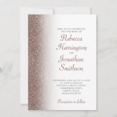 Elegant Bronze Glitter Script Weddenschap Kaart (Voorkant)